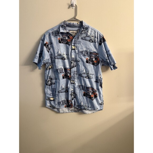 North River Outfitters Men's Button Front Shirt All‎ Over Vintage Car Medium - Picture 1 of 9